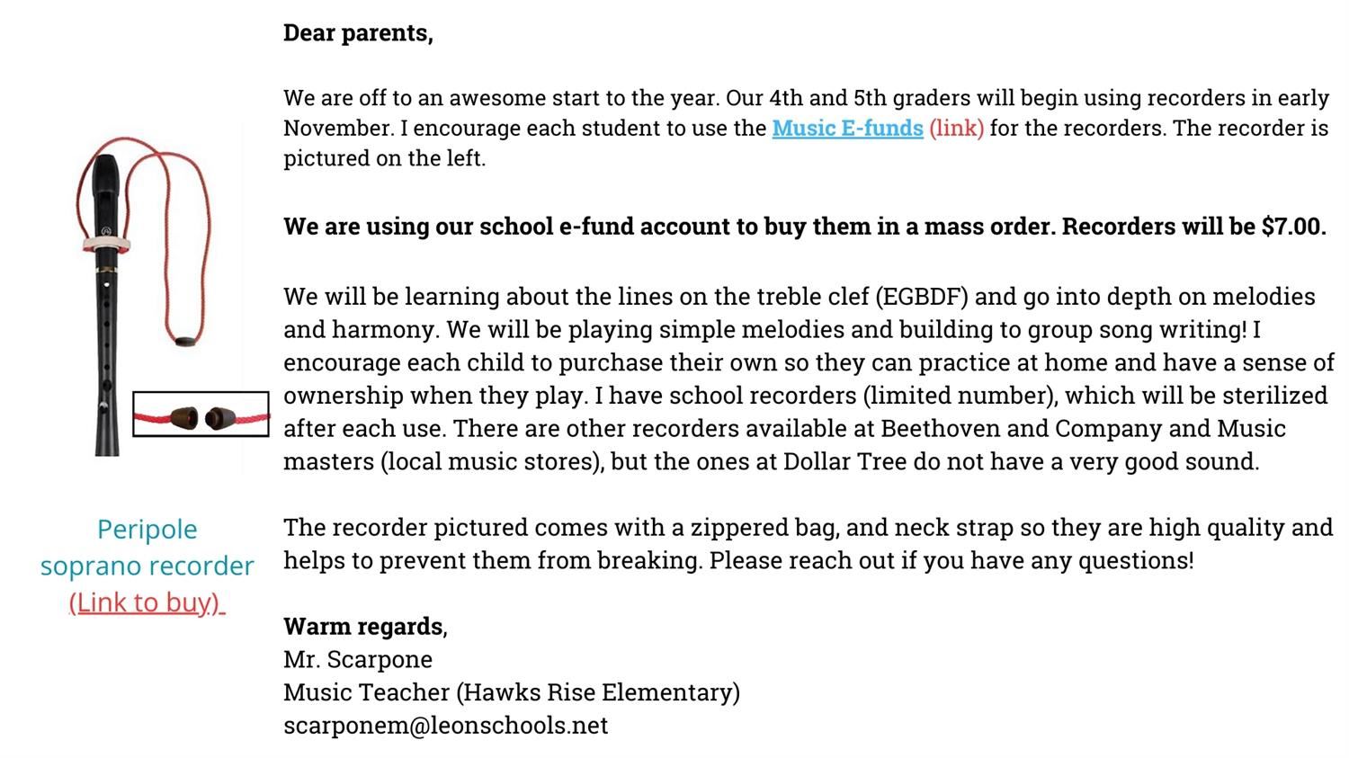 Recorder info